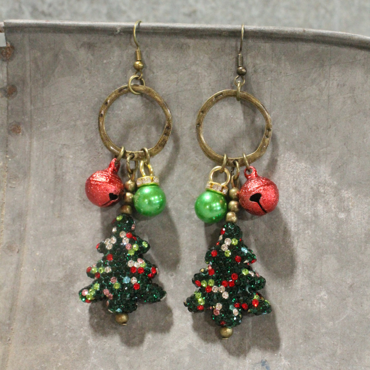 Old Fashioned Campfire Christmas Dangle Earrings