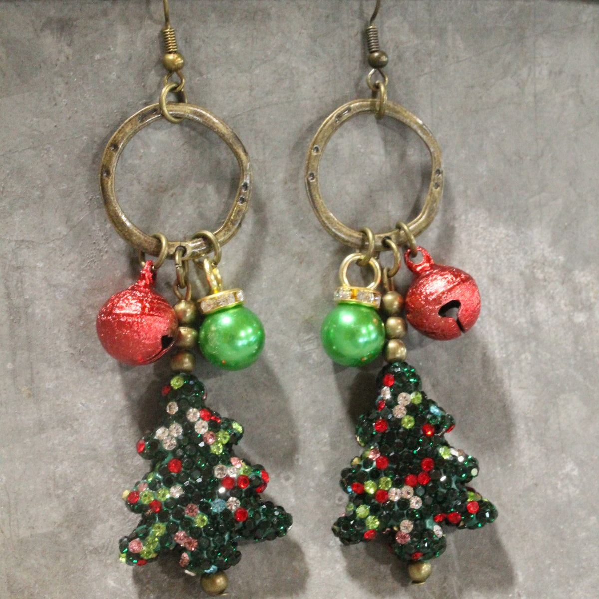Old Fashioned Campfire Christmas Dangle Earrings
