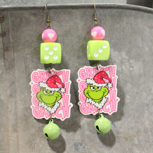 Gushing Over Grinch Dangle Earrings