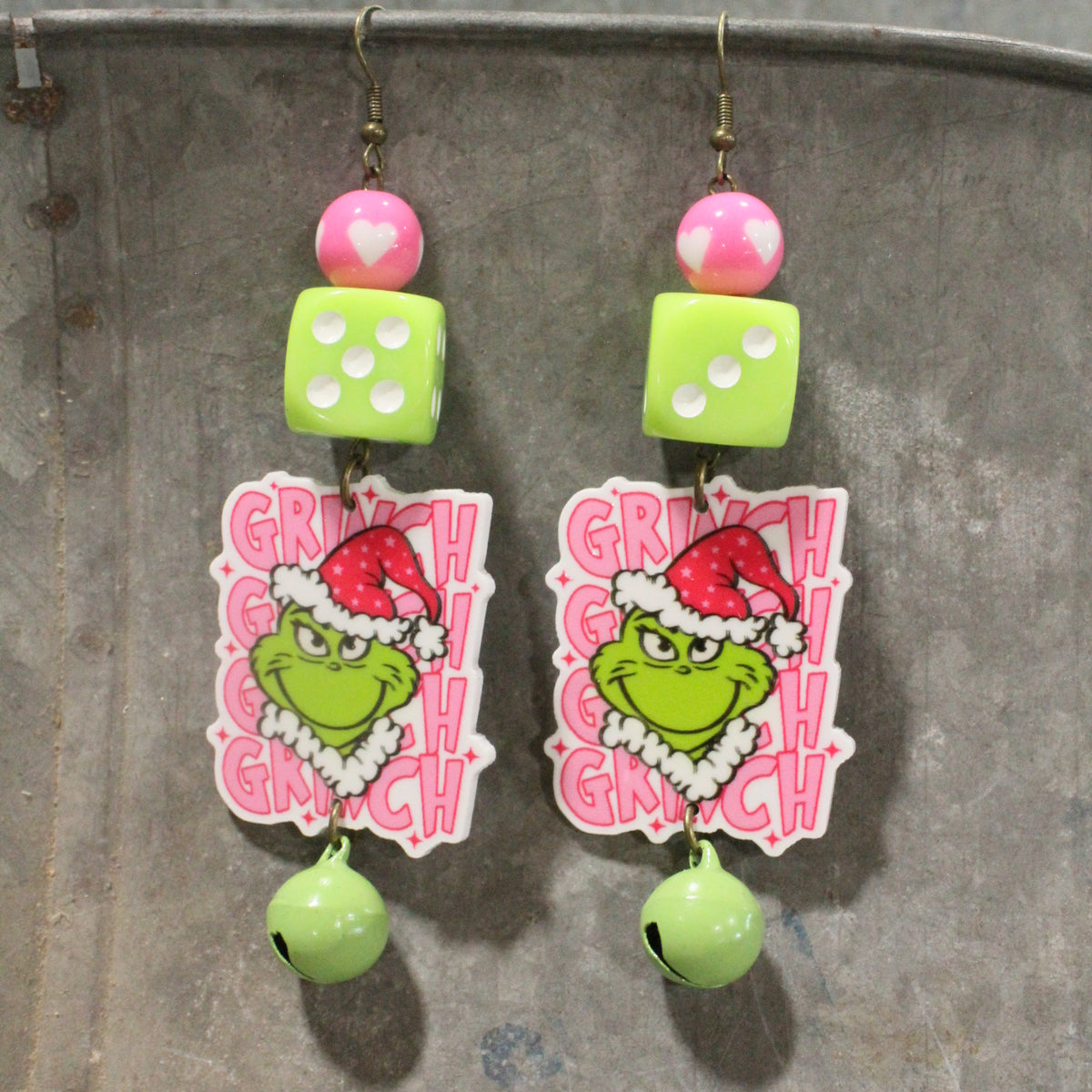 Gushing Over Grinch Dangle Earrings