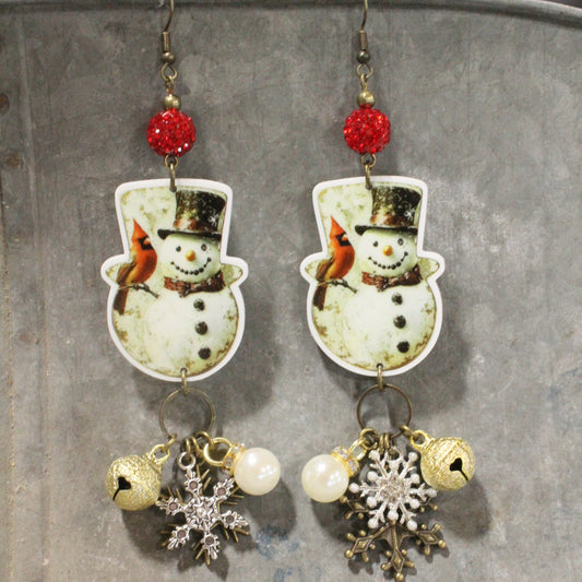 Snowflake Winter Dangle Earrings