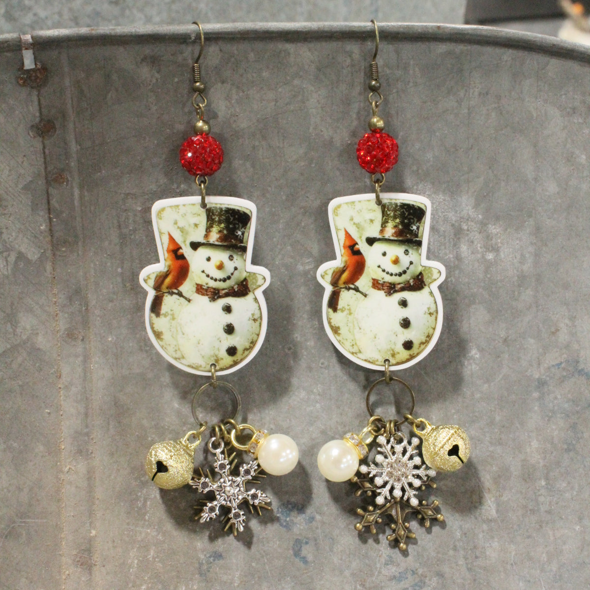 Snowflake Winter Dangle Earrings