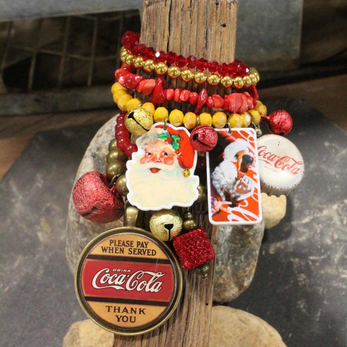 Holidays Coca Cola Style Charm'd Bracelet Set