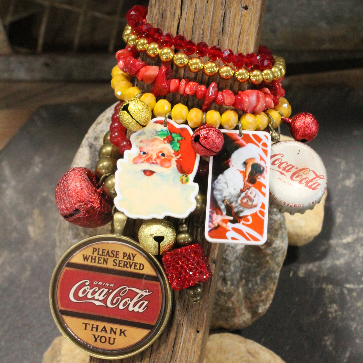 Holidays Coca Cola Style Charm'd Bracelet Set