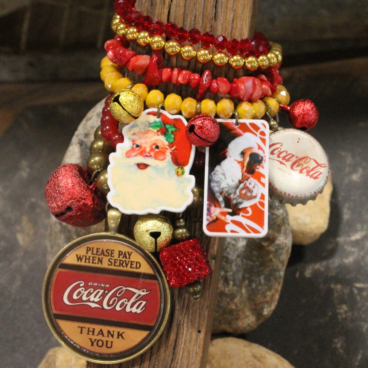 Holidays Coca Cola Style Charm'd Bracelet Set