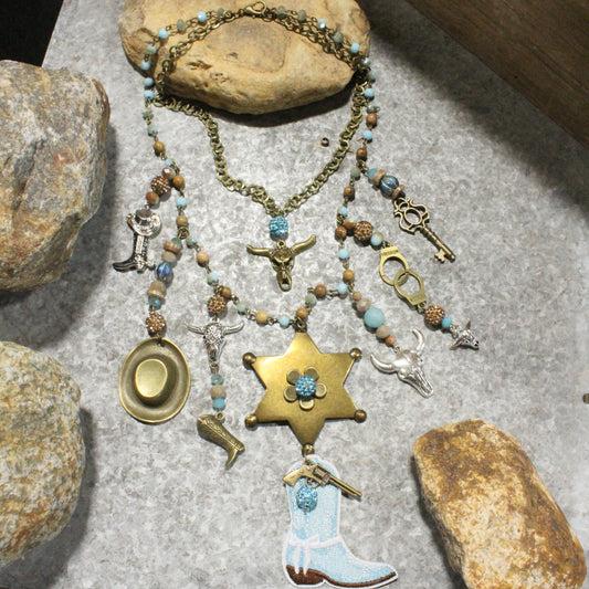 There Is A New Sheriff In Town Charm'd Necklace