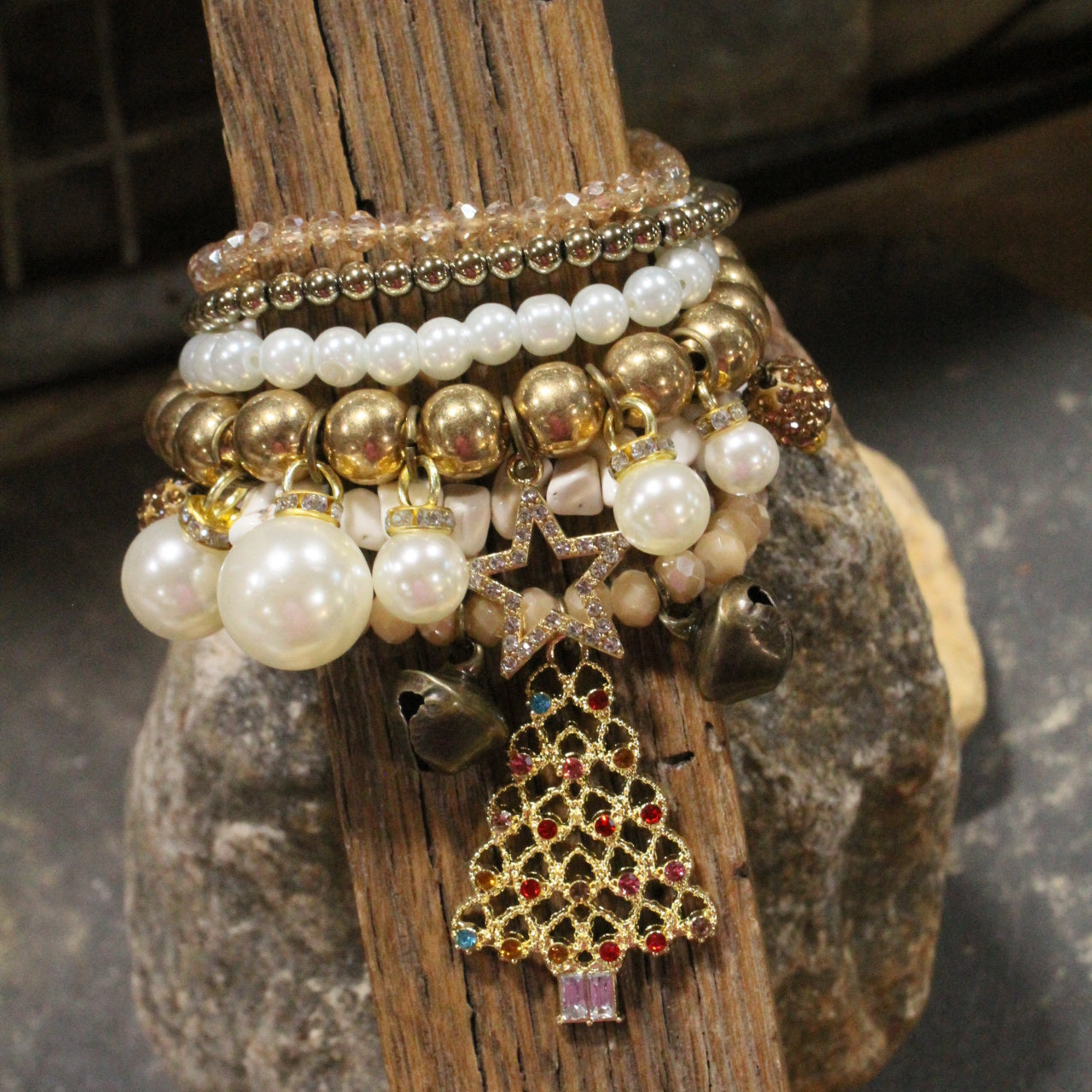 Glistening Snowflakes In A Winter Wonderland Charm'd Bracelet Set