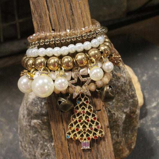 Glistening Snowflakes In A Winter Wonderland Charm'd Bracelet Set