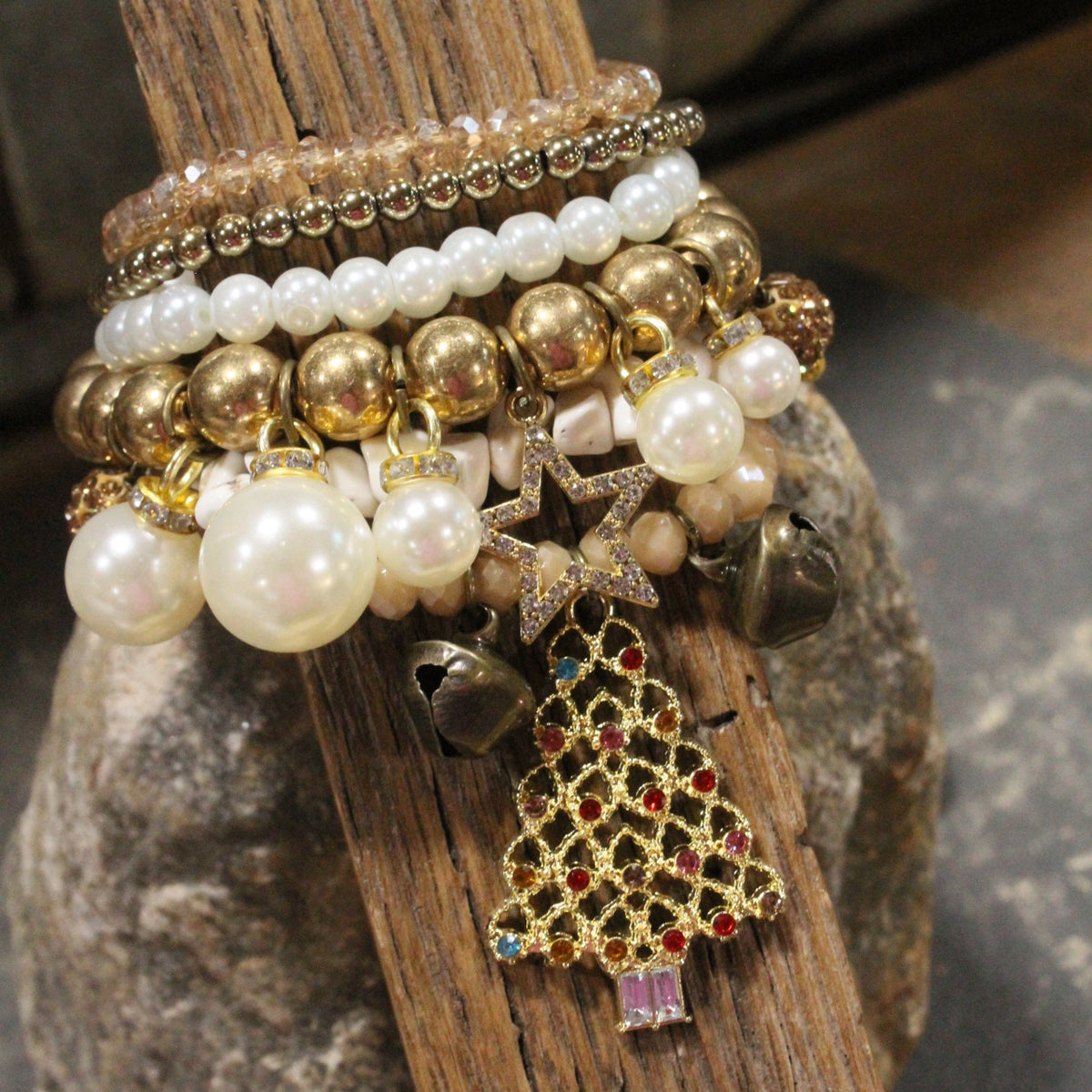 Glistening Snowflakes In A Winter Wonderland Charm'd Bracelet Set