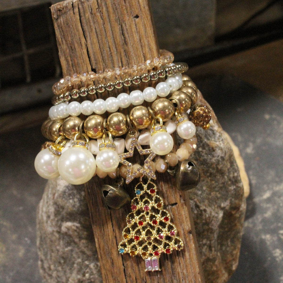 Glistening Snowflakes In A Winter Wonderland Charm'd Bracelet Set