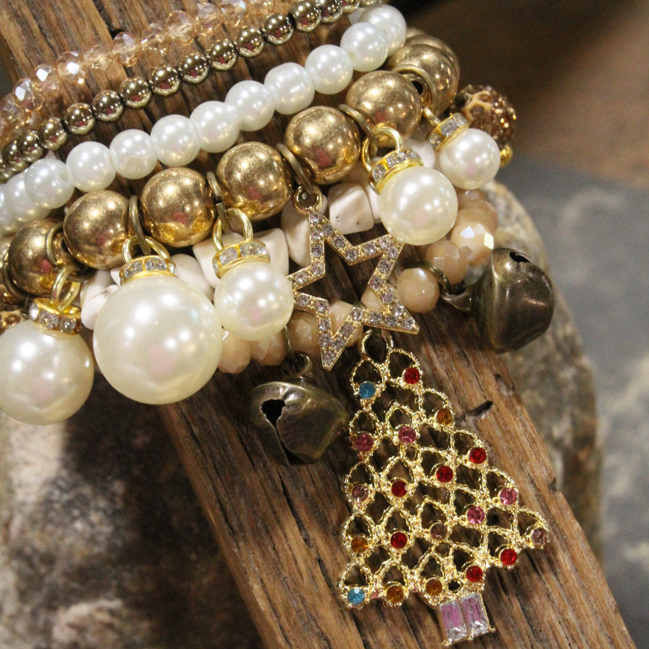 Glistening Snowflakes In A Winter Wonderland Charm'd Bracelet Set