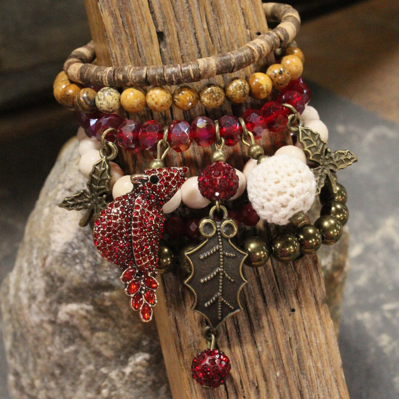 Old Father Time Christmas Bracelet Set