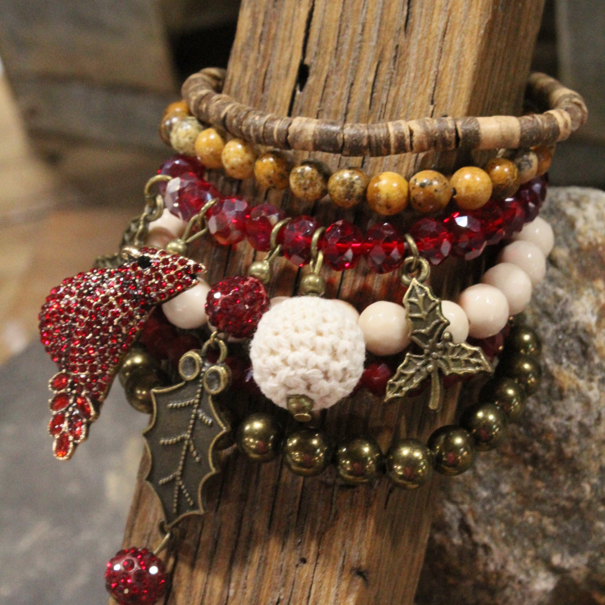 Old Father Time Christmas Bracelet Set