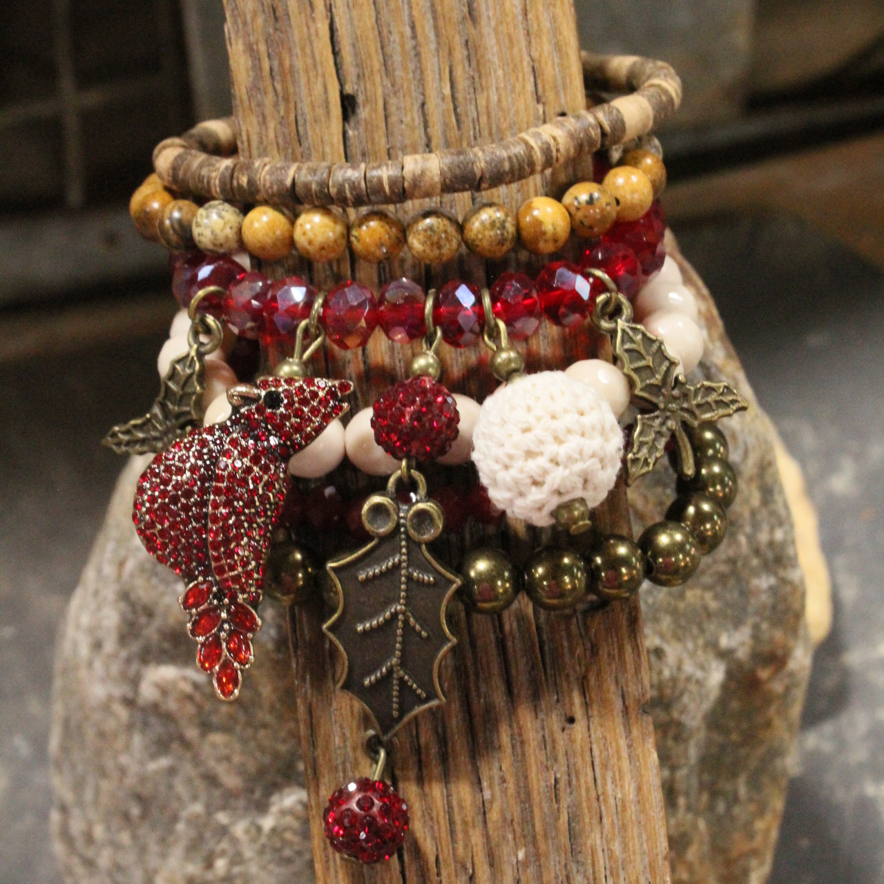 Old Father Time Christmas Bracelet Set