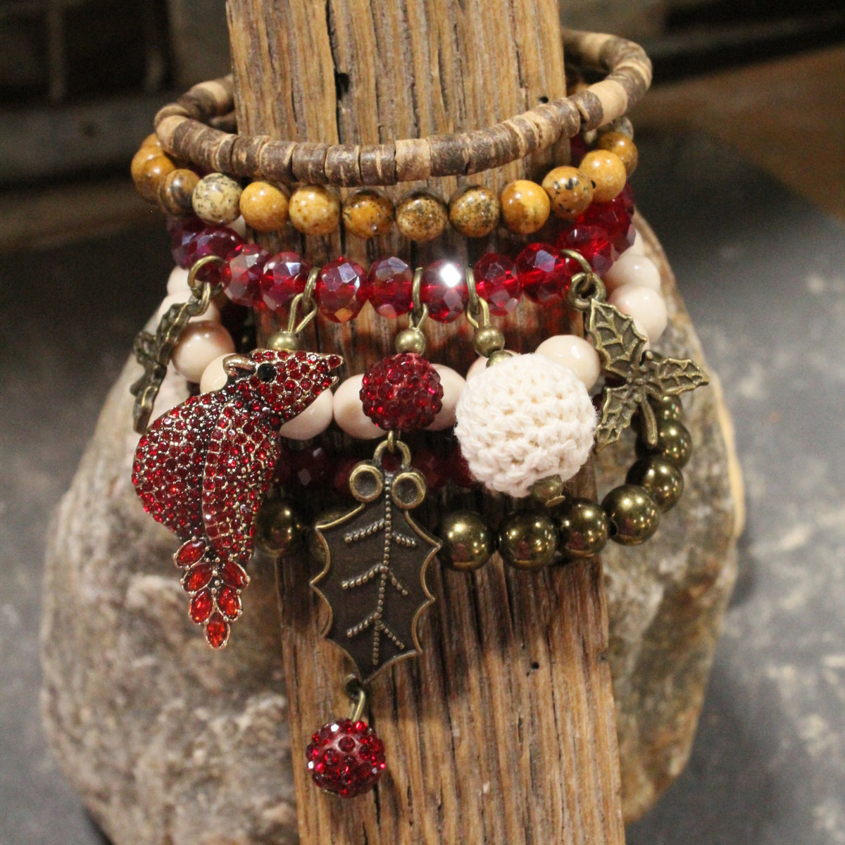 Old Father Time Christmas Bracelet Set