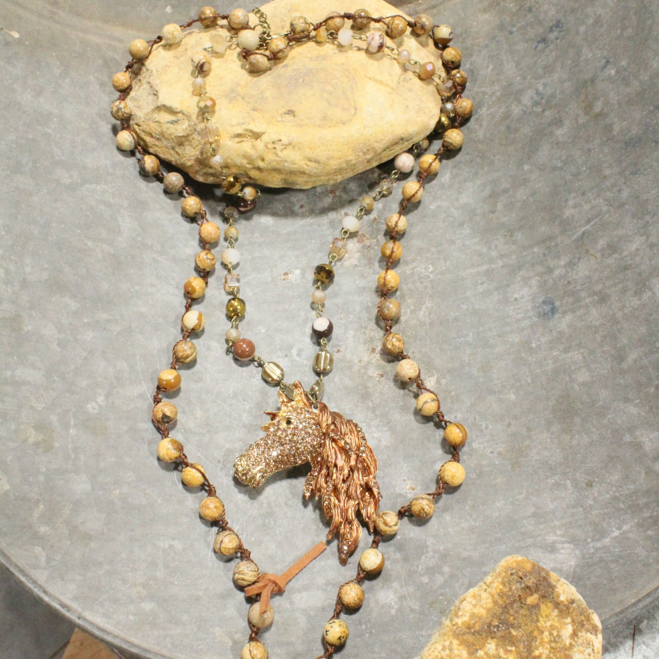 Horsin' Around Bronze Layered Necklace