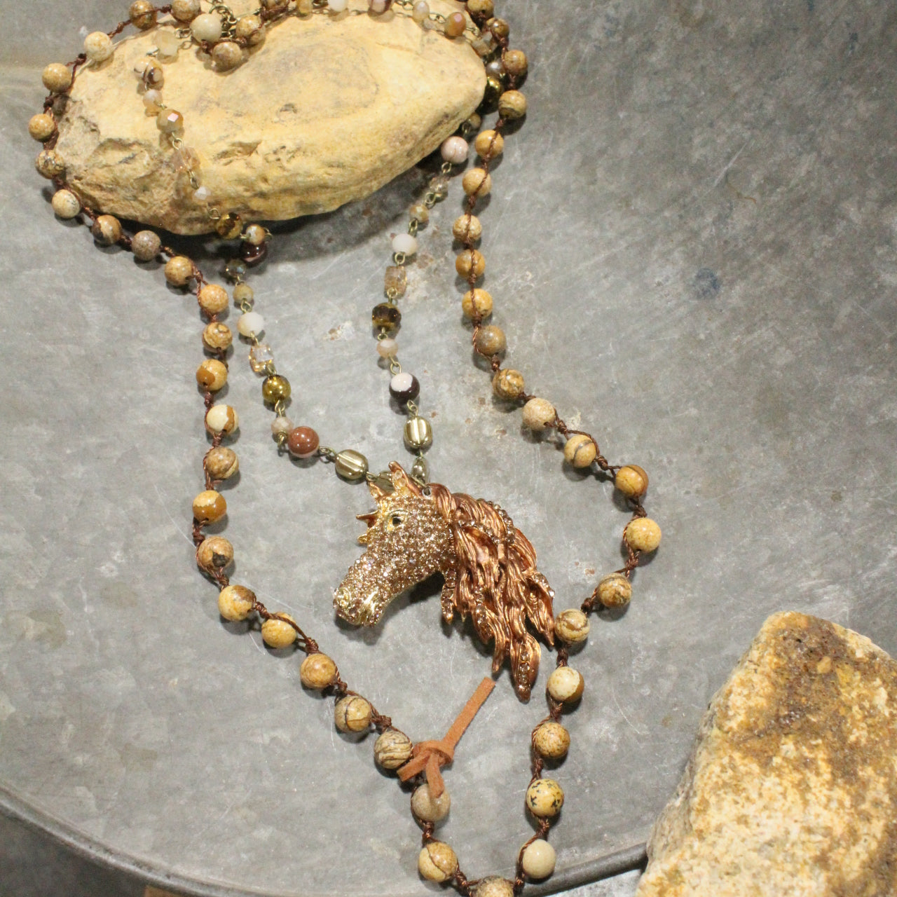 Horsin' Around Bronze Layered Necklace