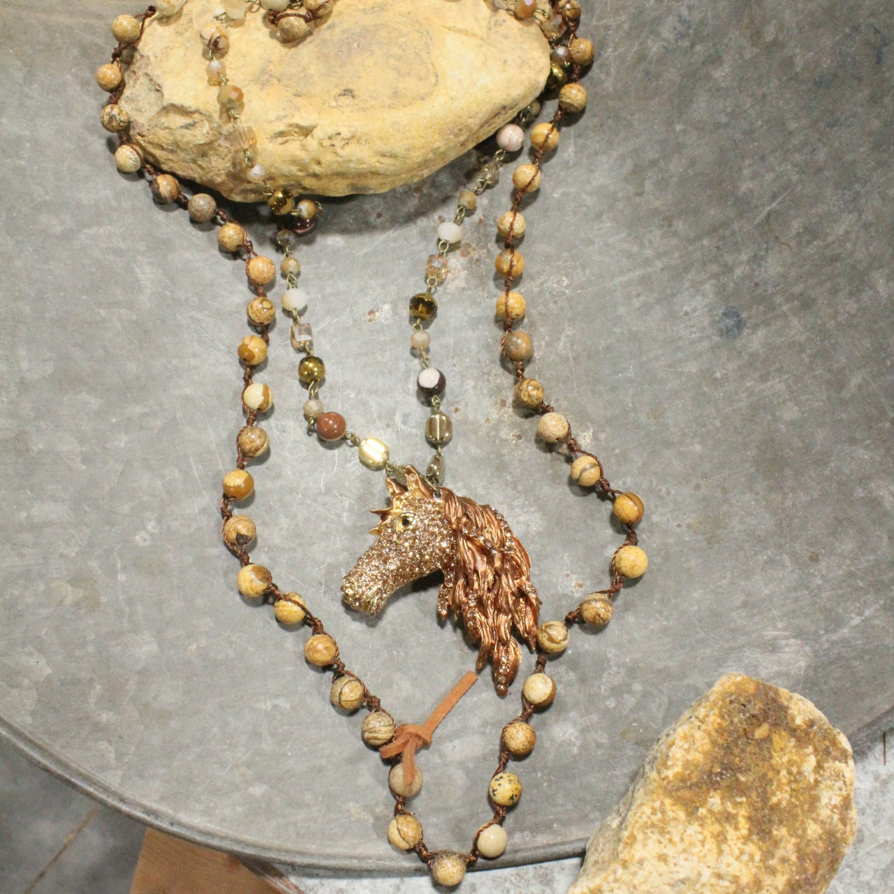 Horsin' Around Bronze Layered Necklace