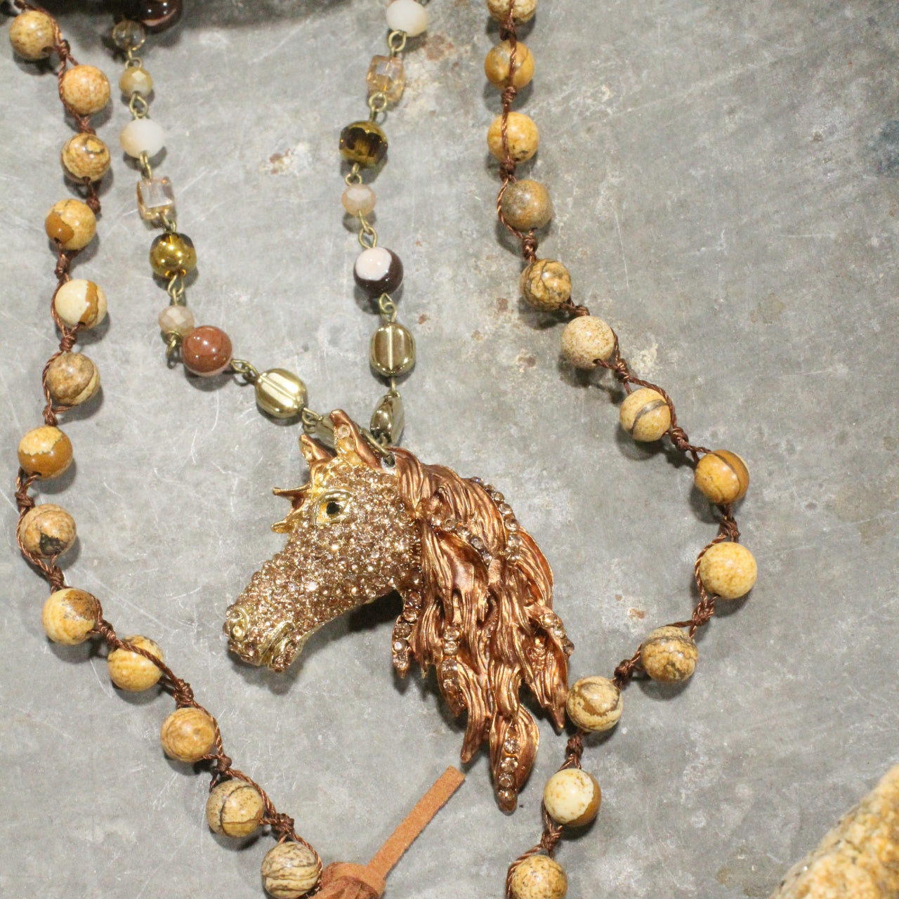 Horsin' Around Bronze Layered Necklace