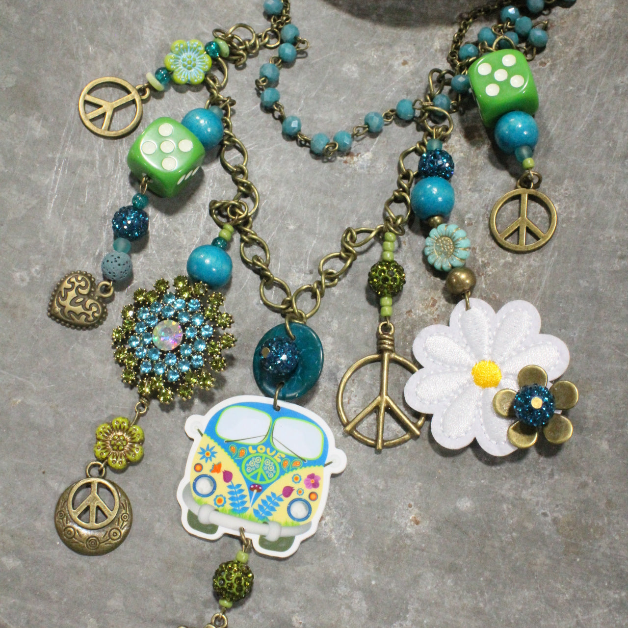 Peace & Love Groovy Charm'd Necklace