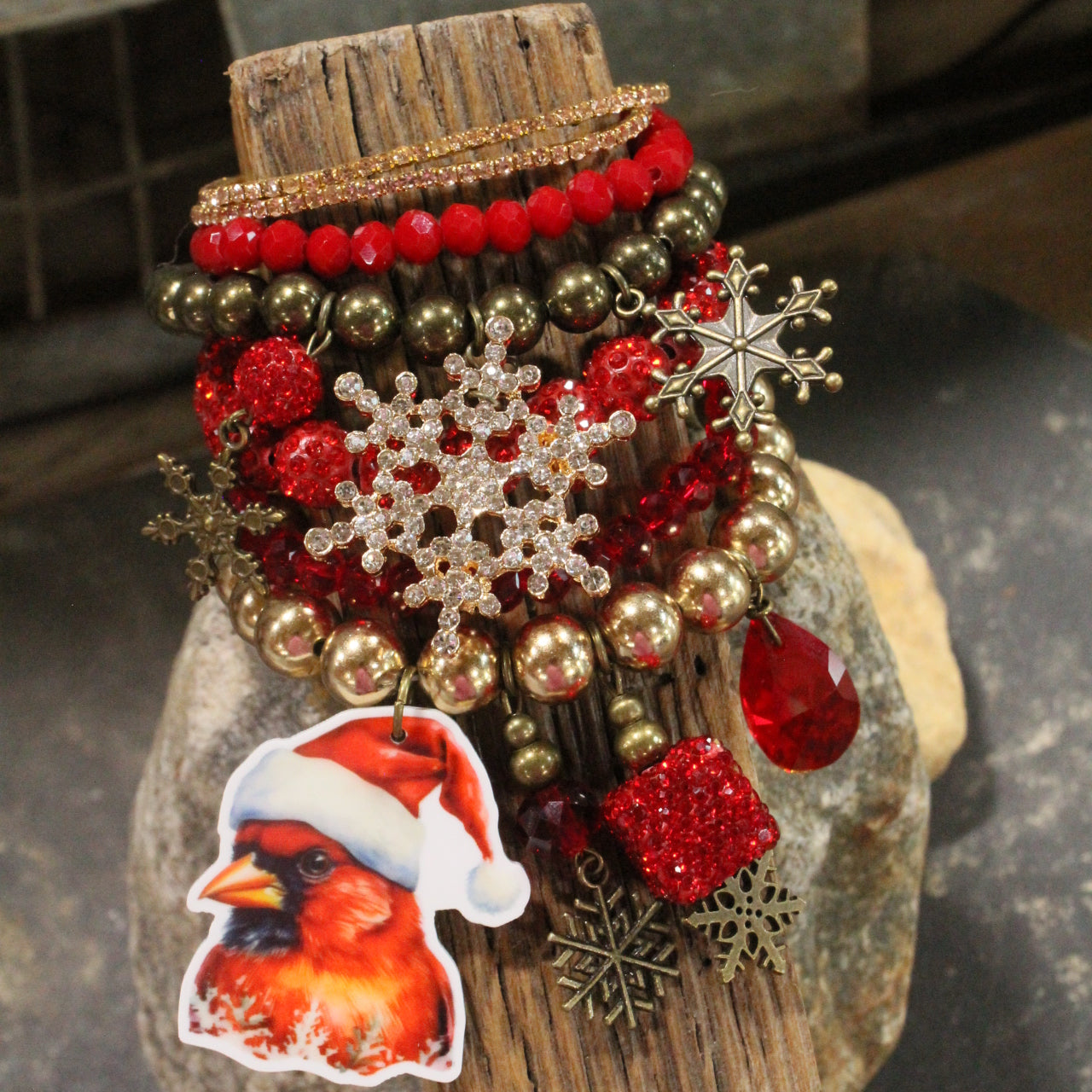 Cardinal Santa Bracelet Set