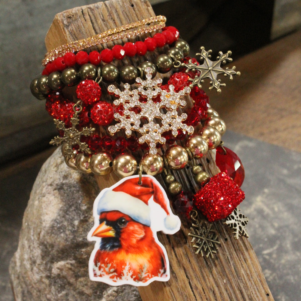 Cardinal Santa Bracelet Set