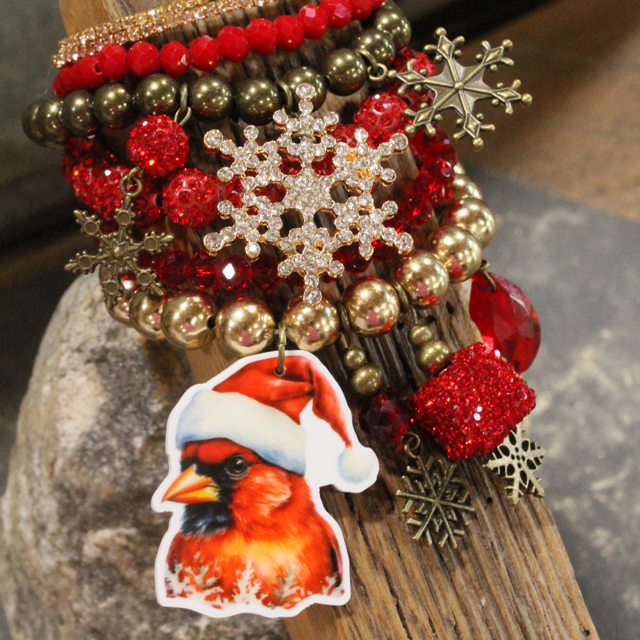 Cardinal Santa Bracelet Set