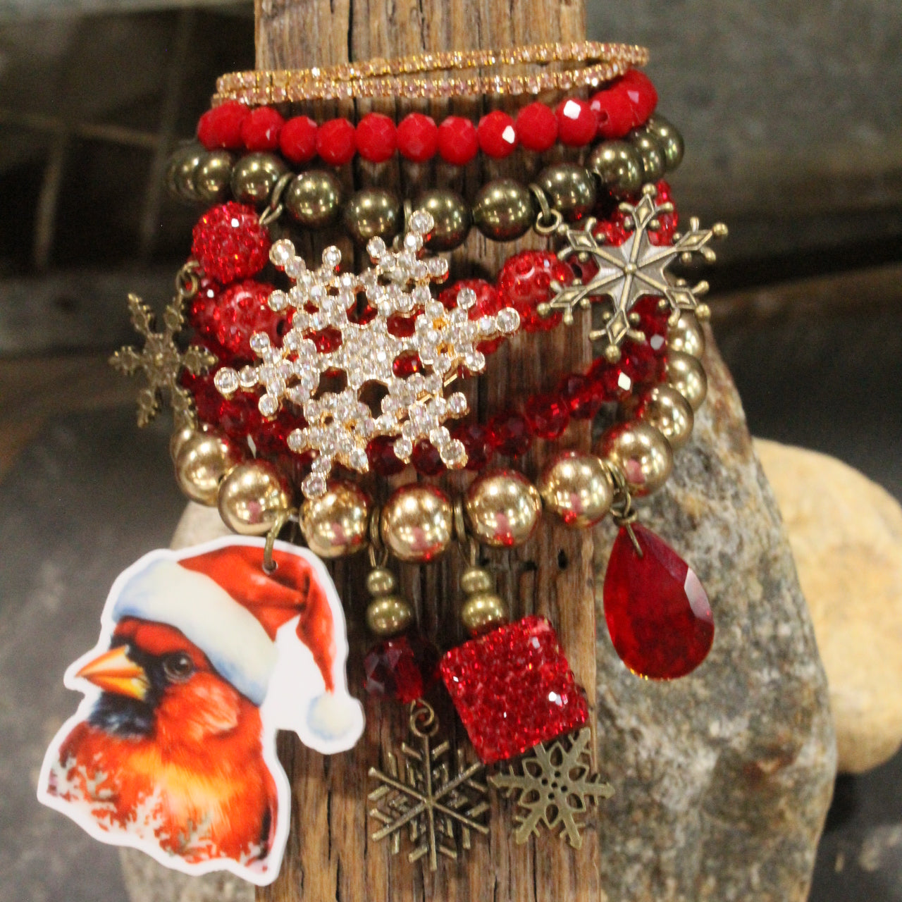 Cardinal Santa Bracelet Set