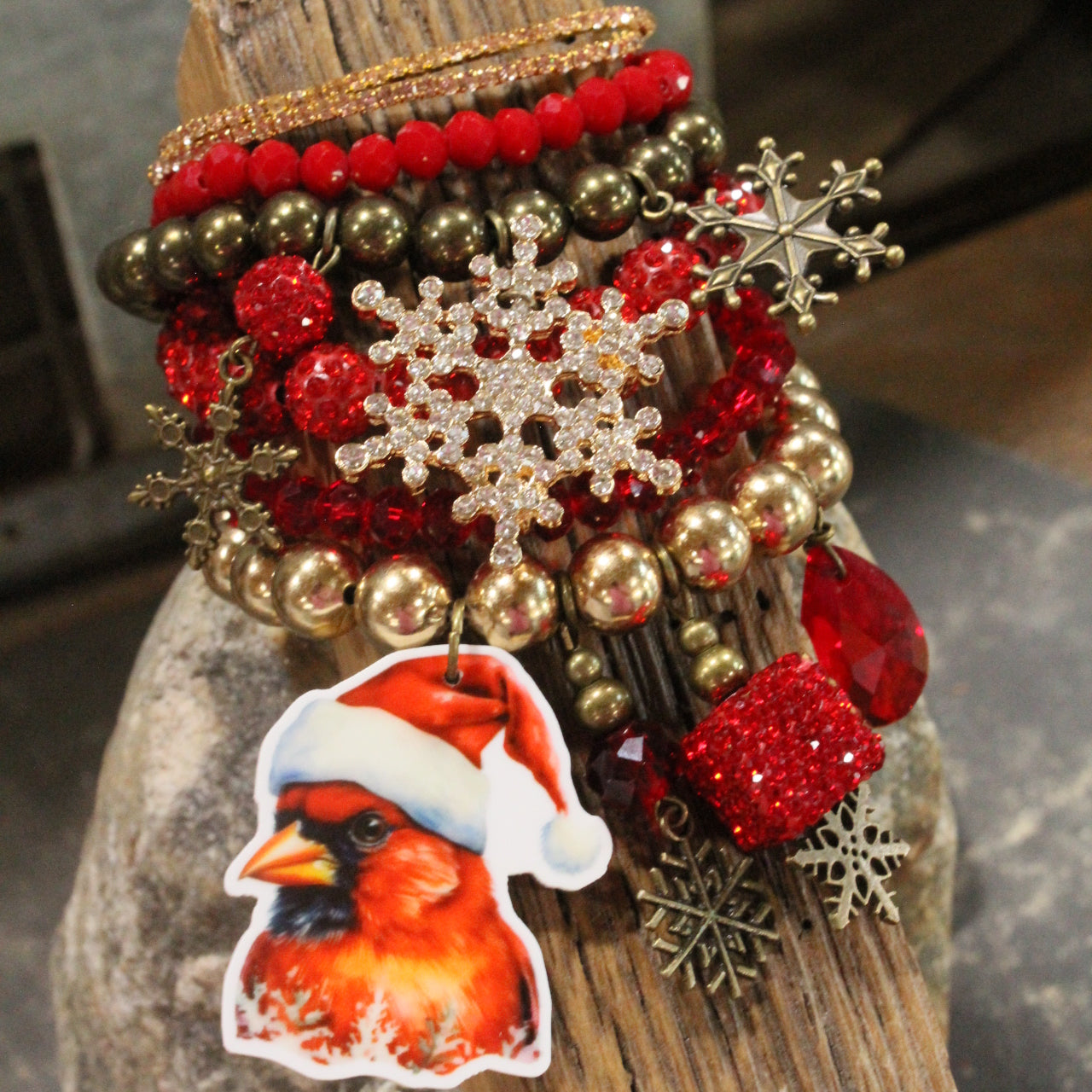 Cardinal Santa Bracelet Set