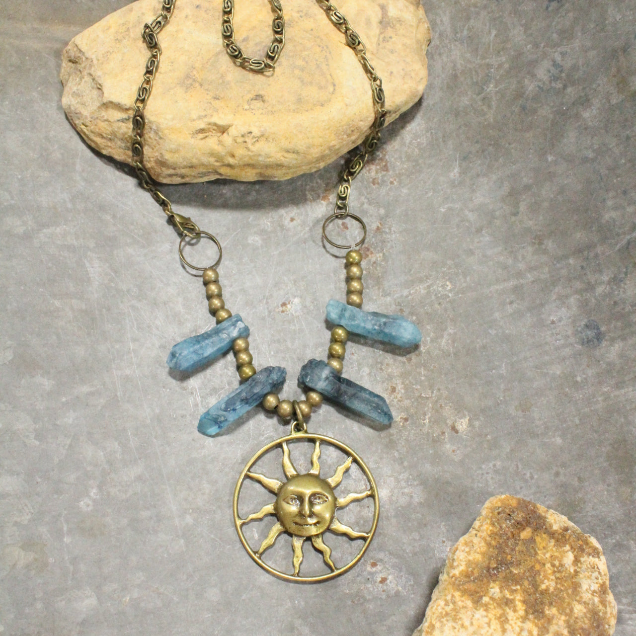 Moon Chaser & Asteroids Dangle Necklace