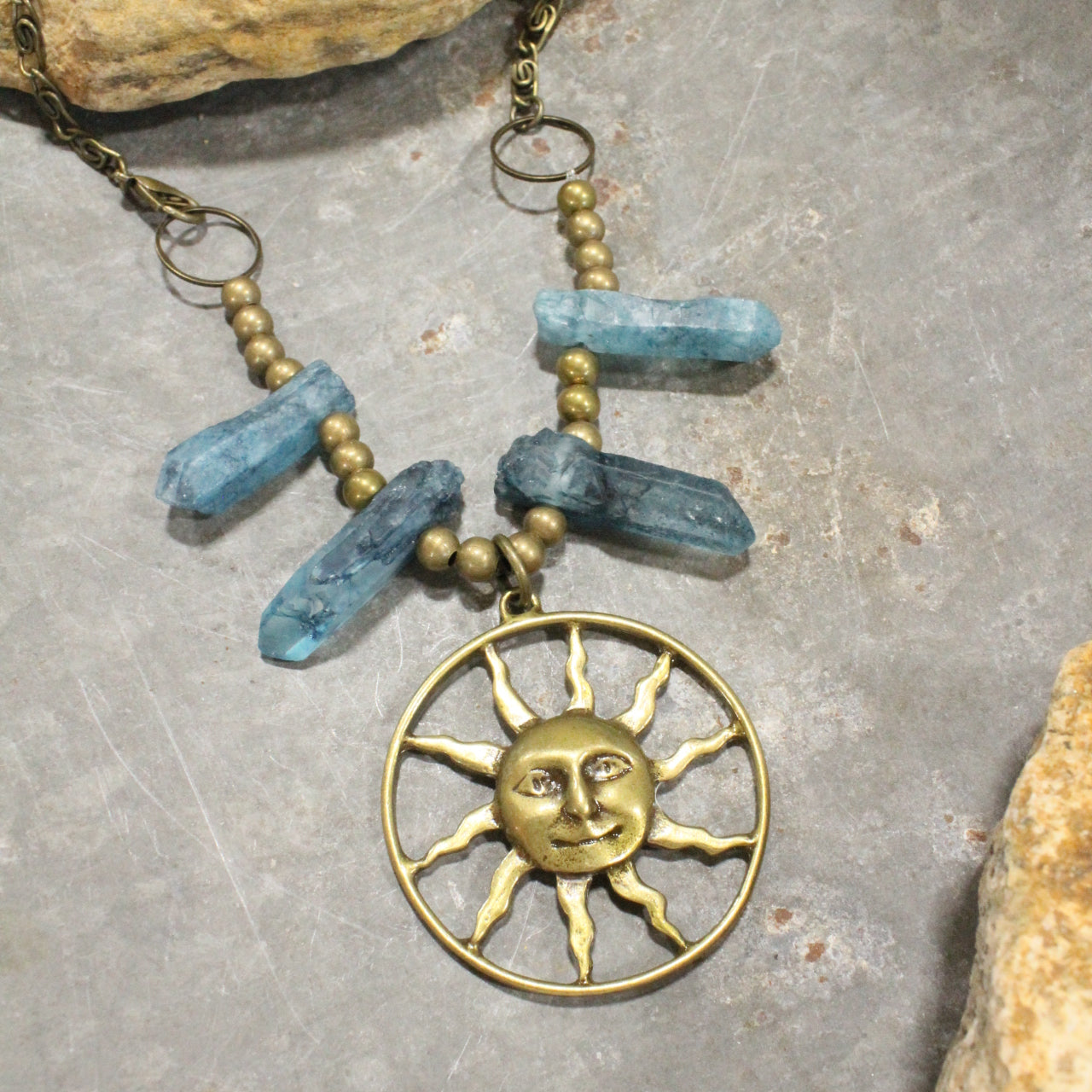 Moon Chaser & Asteroids Dangle Necklace