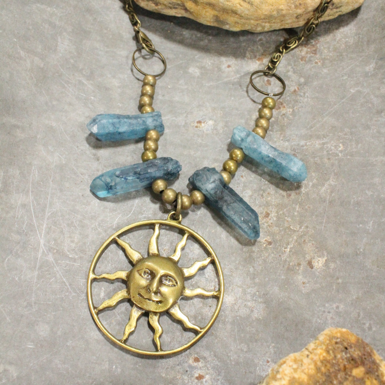 Moon Chaser & Asteroids Dangle Necklace