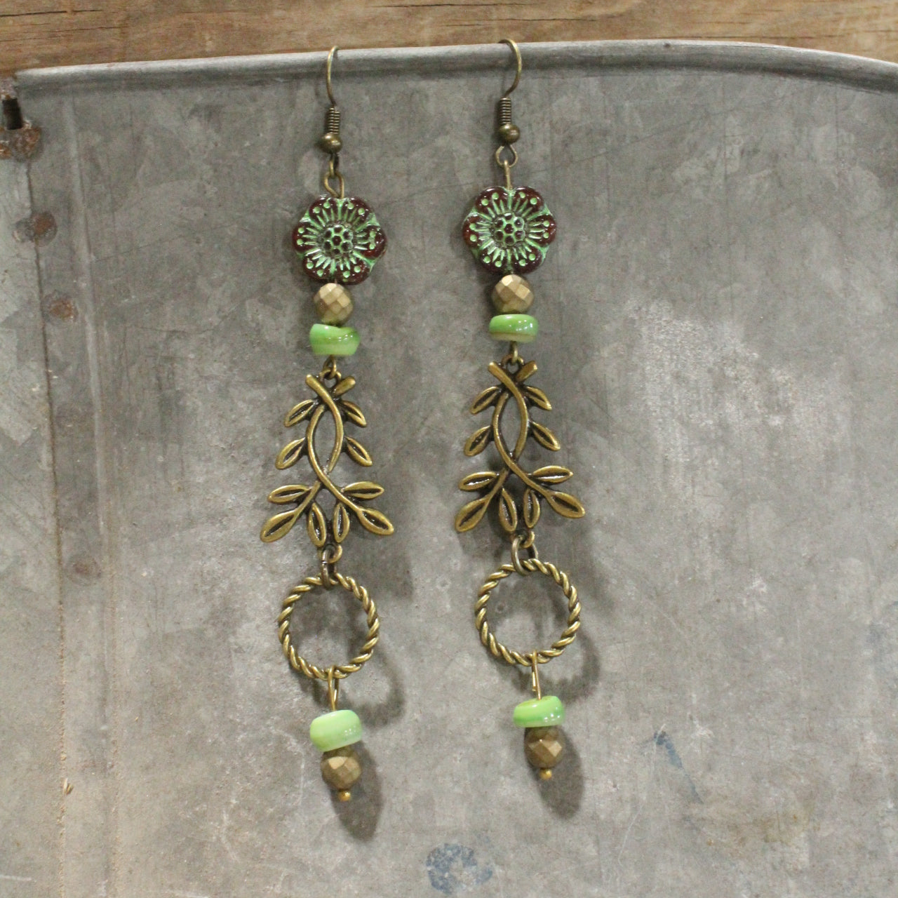 I Am The Vine Flower Dangle Earrings