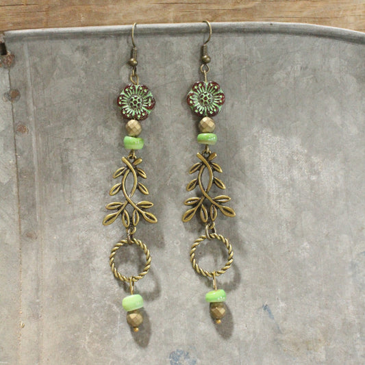 I Am The Vine Flower Dangle Earrings