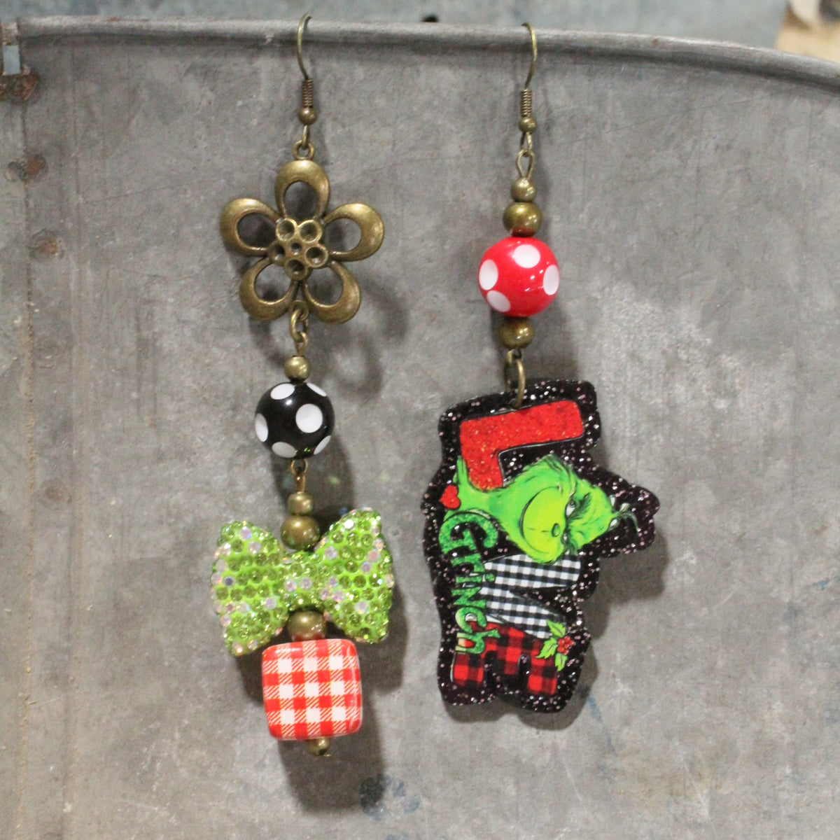 Grinch The Flower Child Dangle Earrings