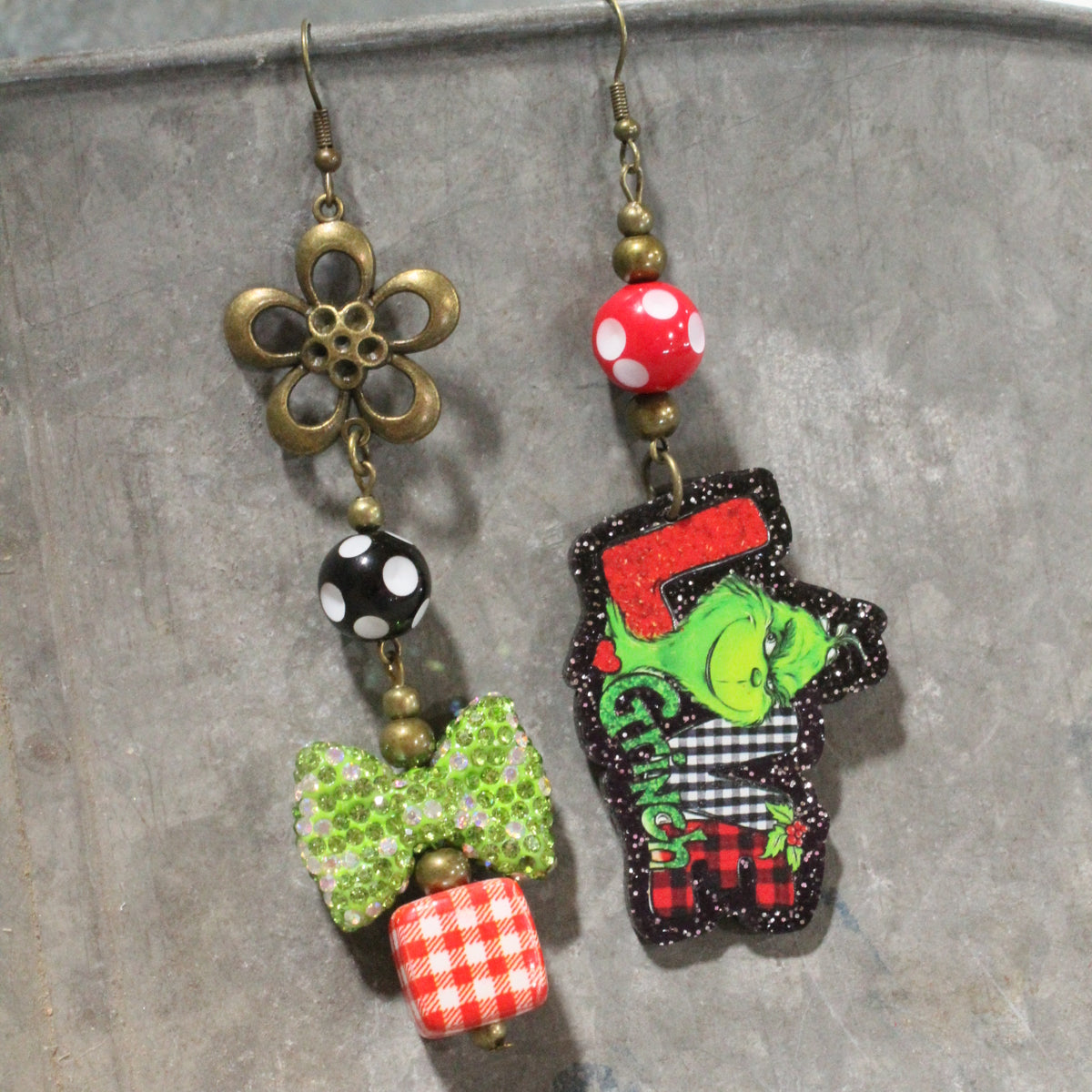 Grinch The Flower Child Dangle Earrings
