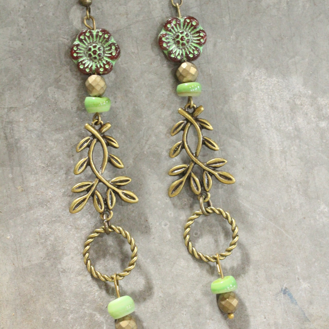 I Am The Vine Flower Dangle Earrings