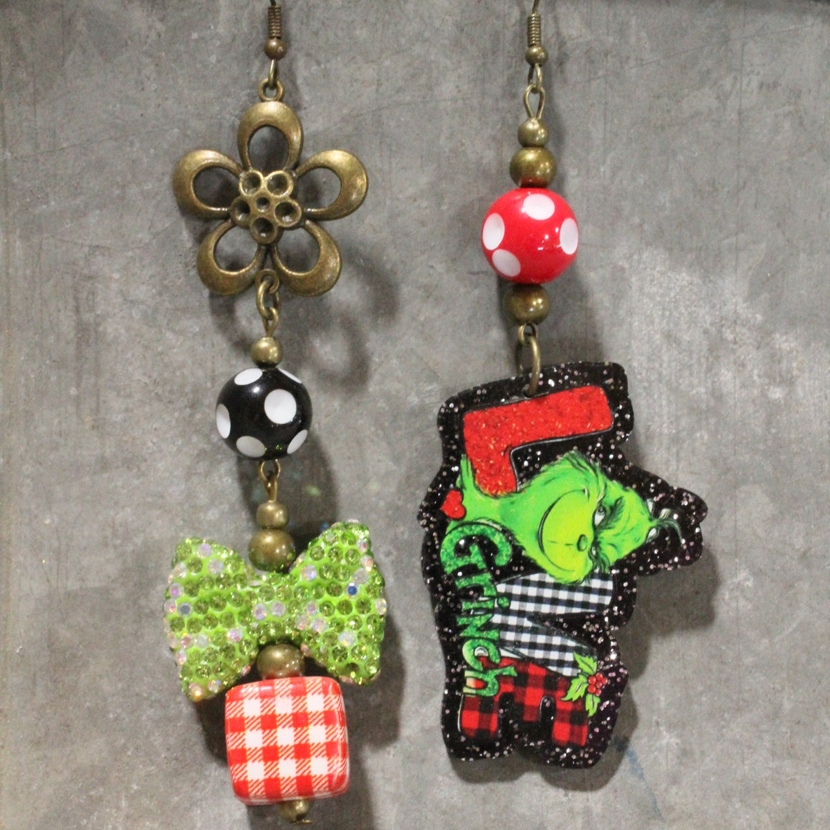 Grinch The Flower Child Dangle Earrings