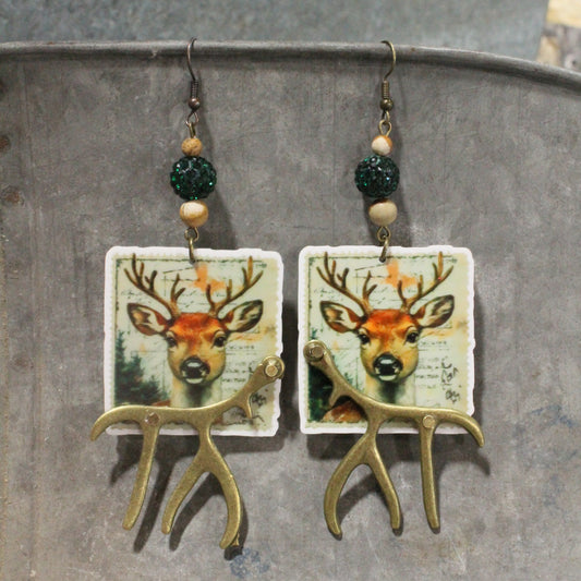 Reindeer Calling Dangle Earrings