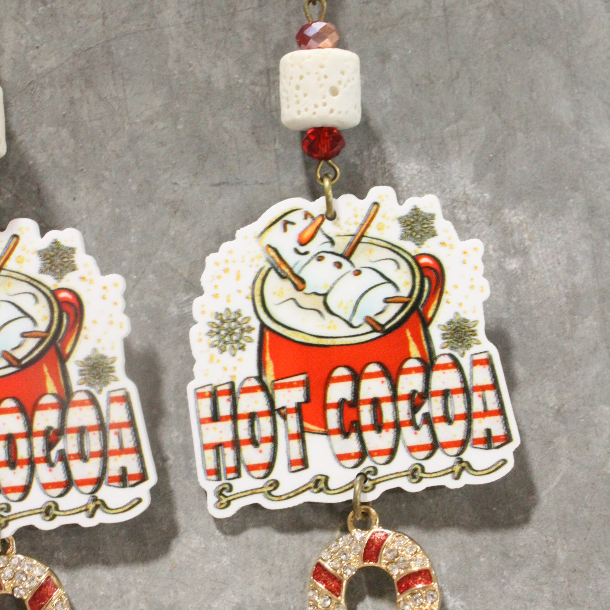 Peppermint Hot Cocoa Dangle Earrings