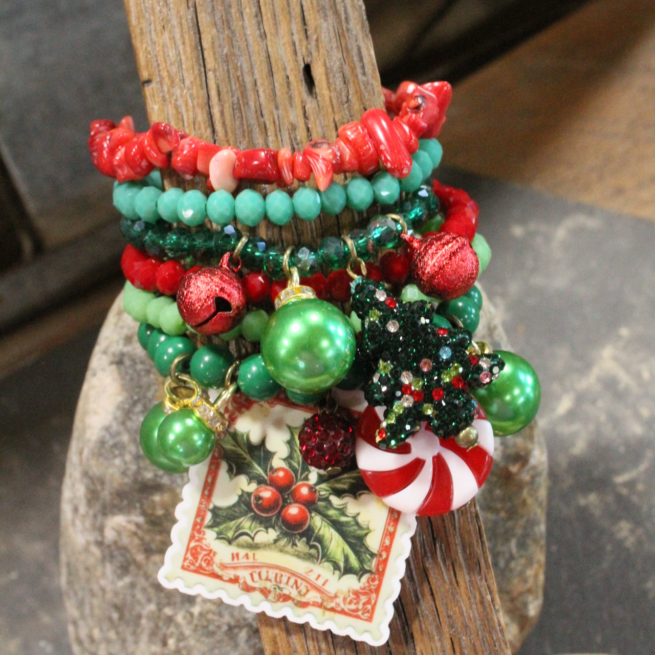 Old Fashioned Campfire Christmas Charm'd Bracelet Set