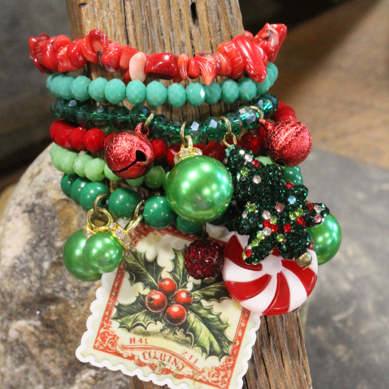 Old Fashioned Campfire Christmas Charm'd Bracelet Set