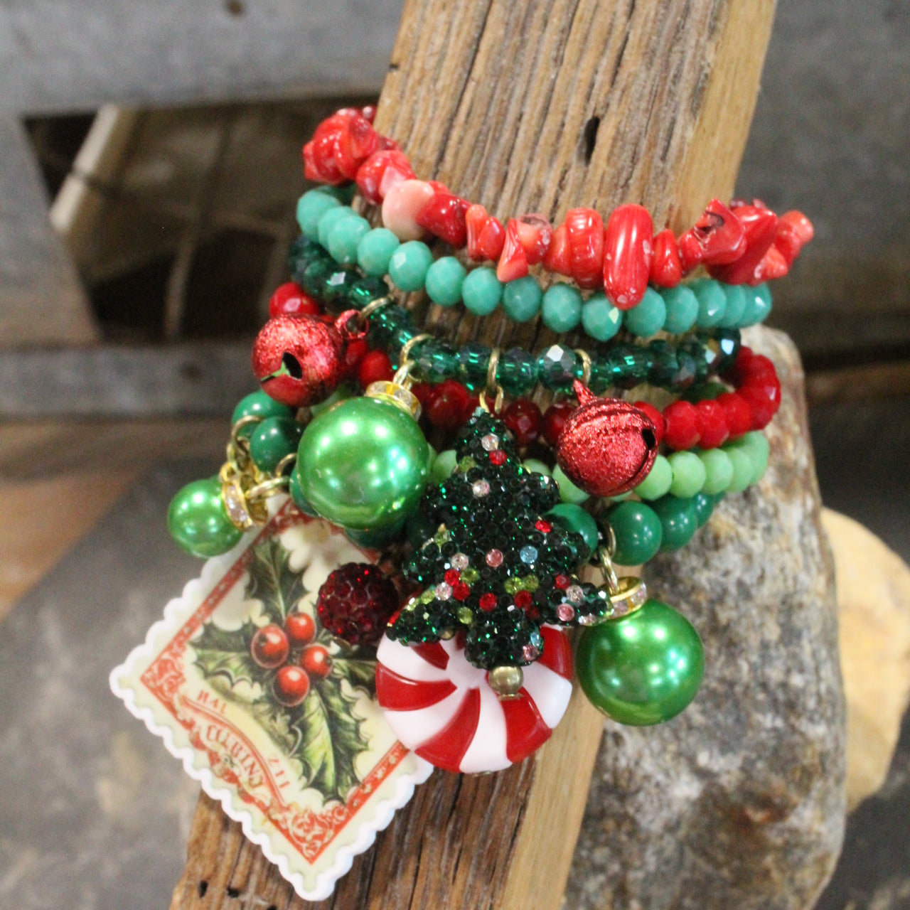 Old Fashioned Campfire Christmas Charm'd Bracelet Set