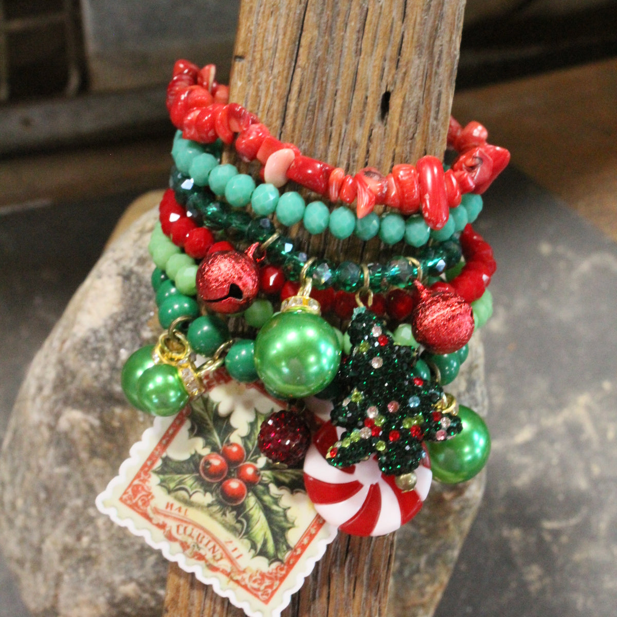 Old Fashioned Campfire Christmas Charm'd Bracelet Set