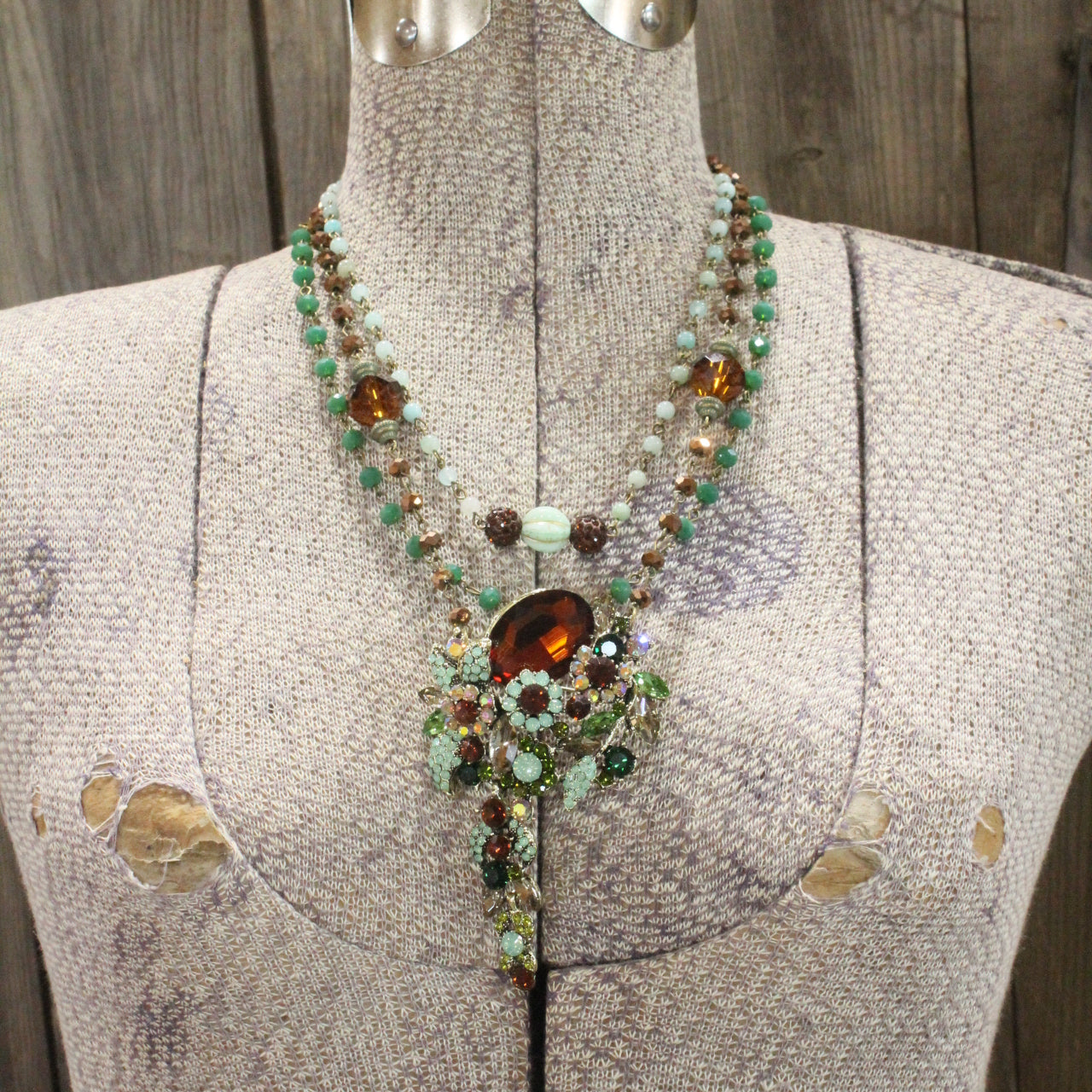 Bouquet Of Flowers Layered Topaz Necklace