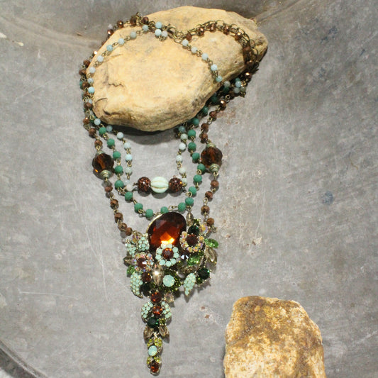 Bouquet Of Flowers Layered Topaz Necklace