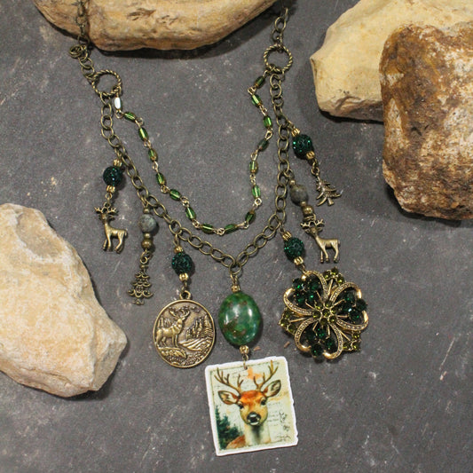 Reindeer Calling Charm'd Necklace