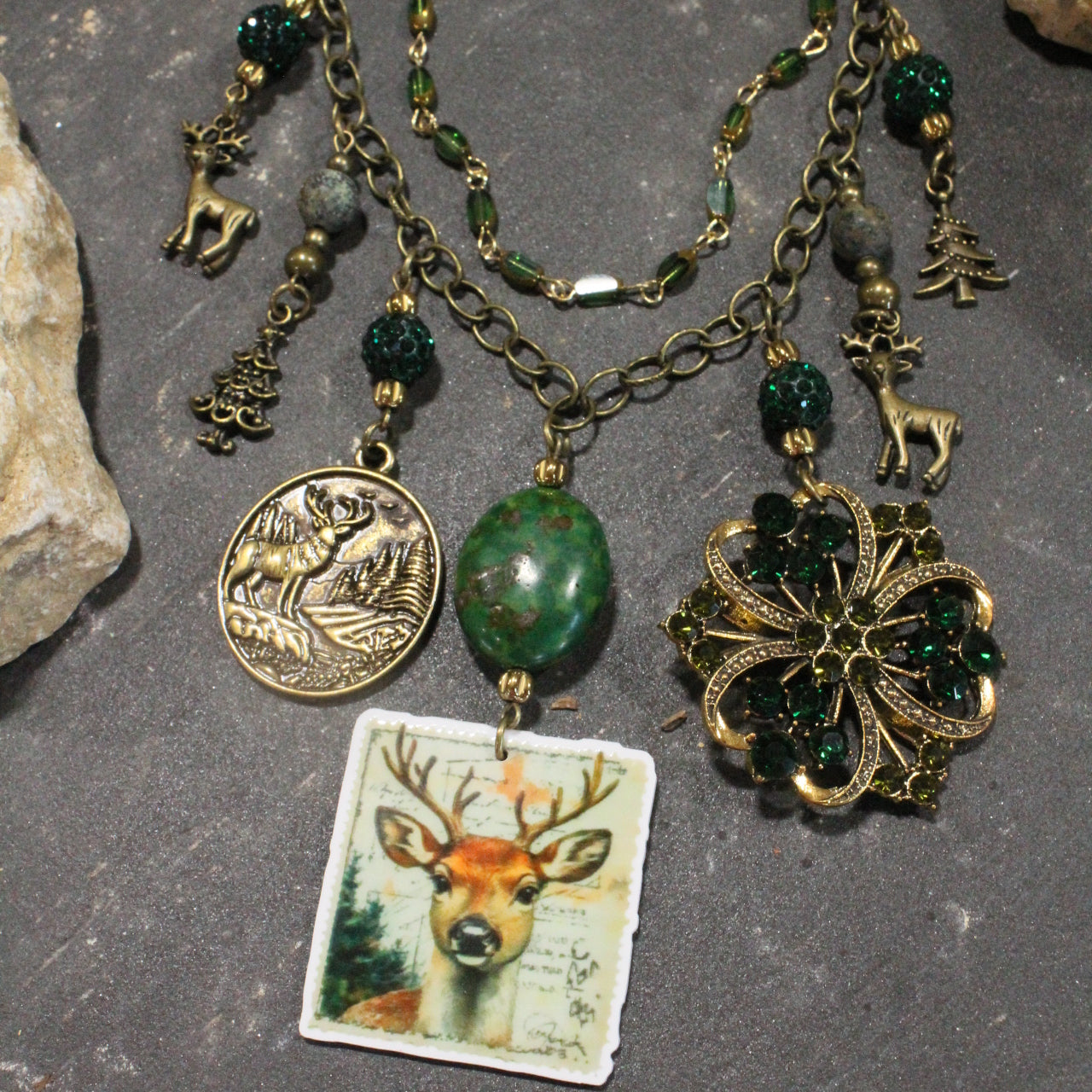 Reindeer Calling Charm'd Necklace