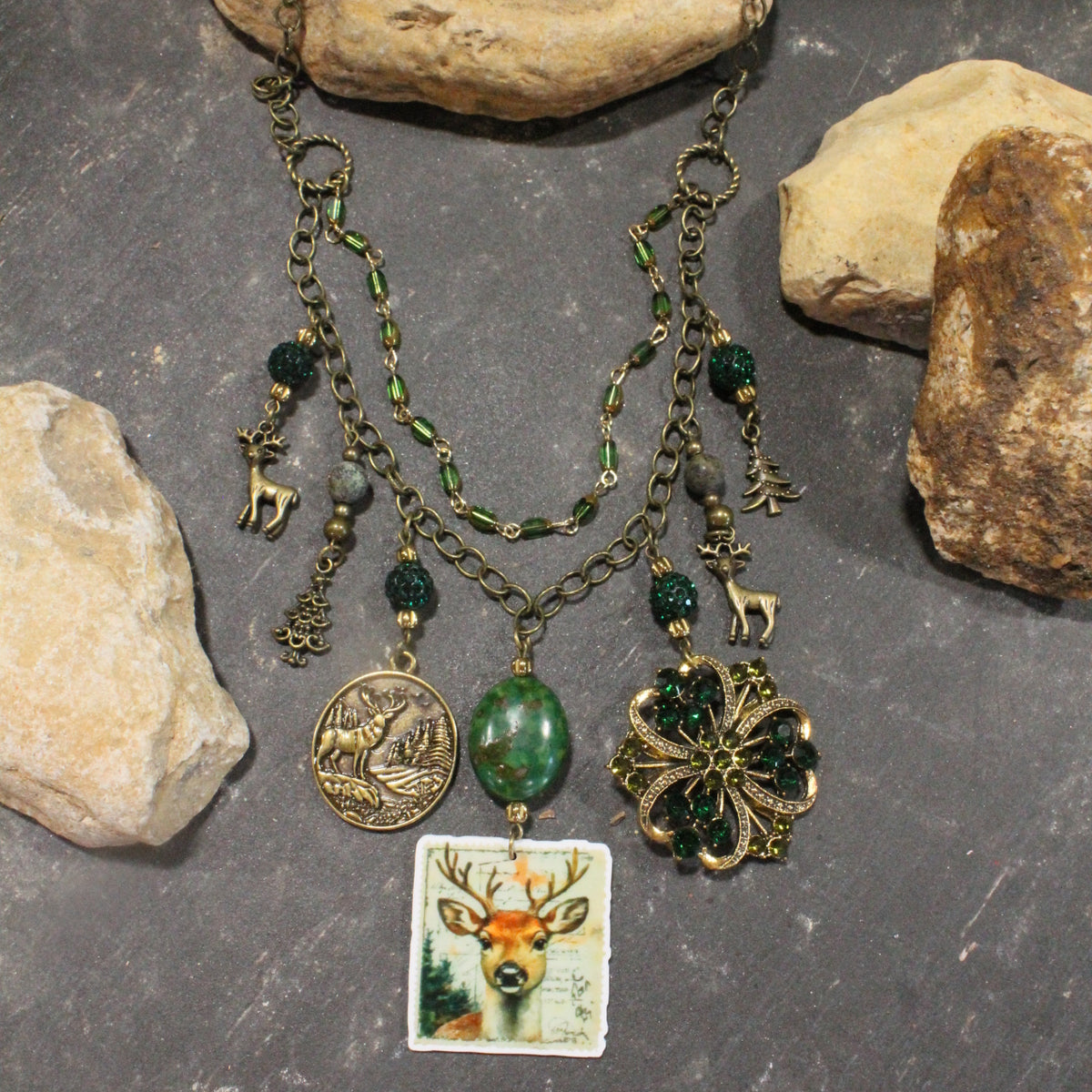 Reindeer Calling Charm'd Necklace