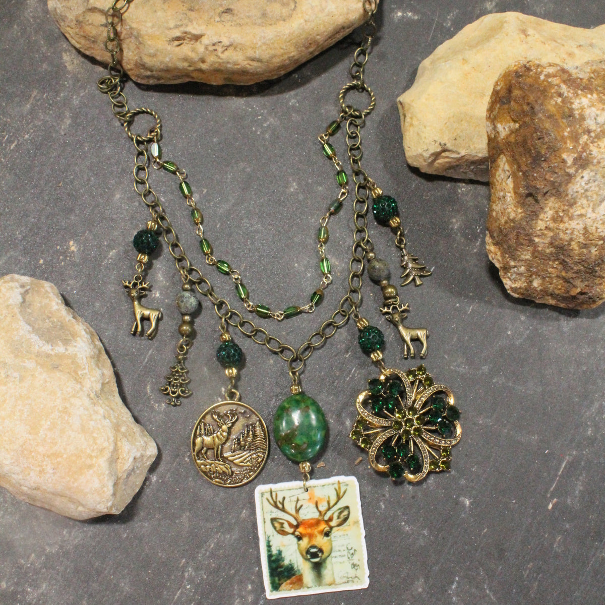 Reindeer Calling Charm'd Necklace